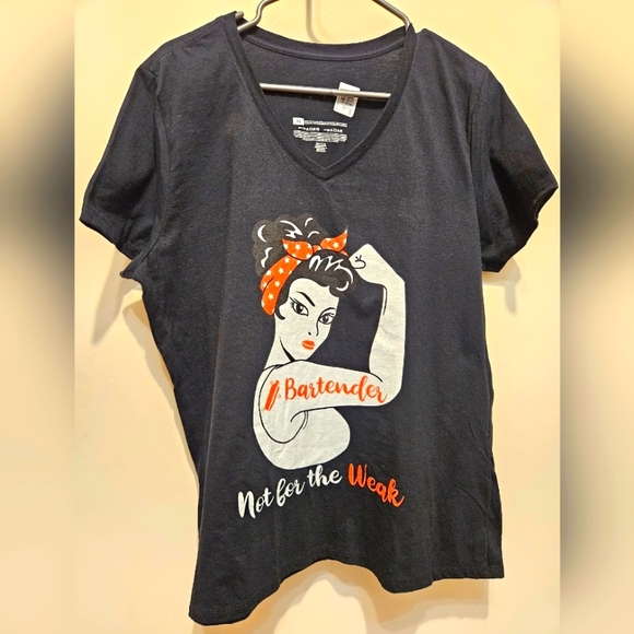 Bartender Not Weak V-Neck T-Shirt - Women's, size XL - Picture 2 of 4